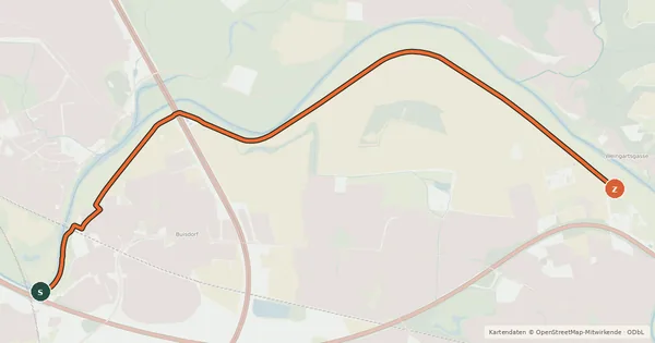 Kartenübersicht der Radroute Sankt Augustin (01) - Hennef (20)