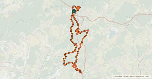 Kartenübersicht der Radroute Sankt Wendeler Land MTB 4