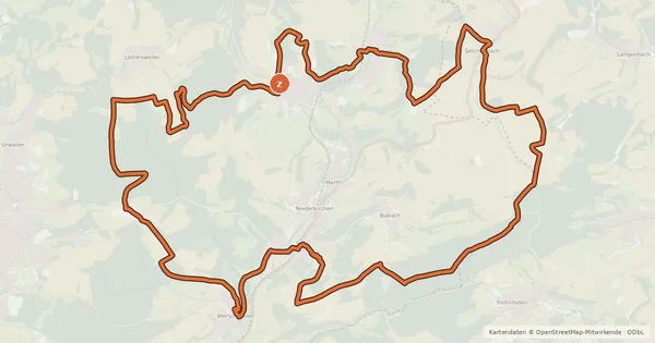 Kartenübersicht der Radroute Sankt Wendeler Land MTB 8