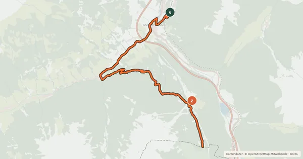Kartenübersicht der Radroute Sattelbergalm