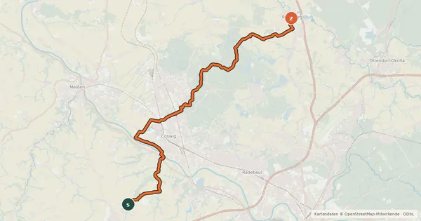 Kartenübersicht der Radroute Saubachtal-Salzstraße-Radroute