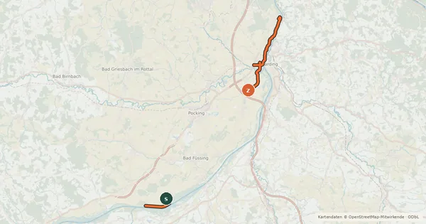 Kartenübersicht der Radroute Saurüsselradweg