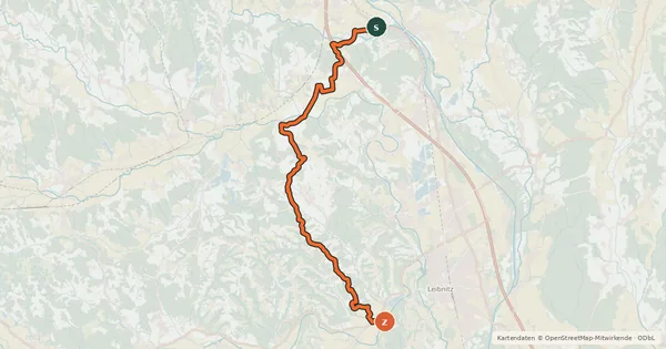 Kartenübersicht der Radroute Sausalerradweg