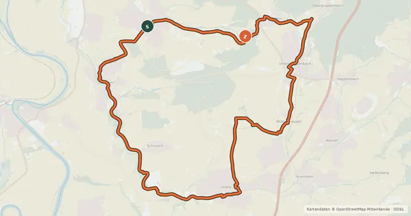 Kartenübersicht der Radroute SB1 Genießertour
