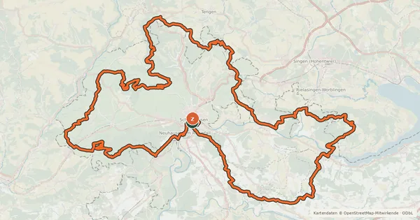 Kartenübersicht der Radroute Schaffhauserland Bike