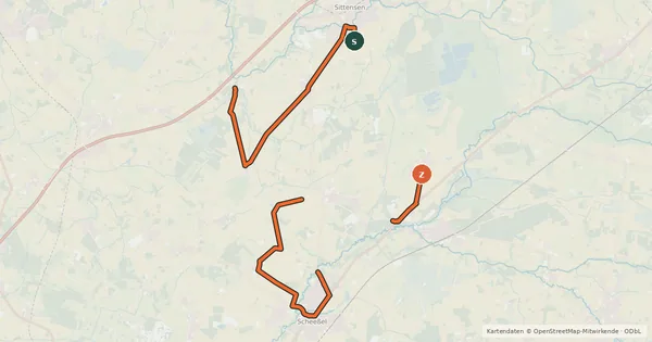 Kartenübersicht der Radroute Schafstall-Tour Radweg