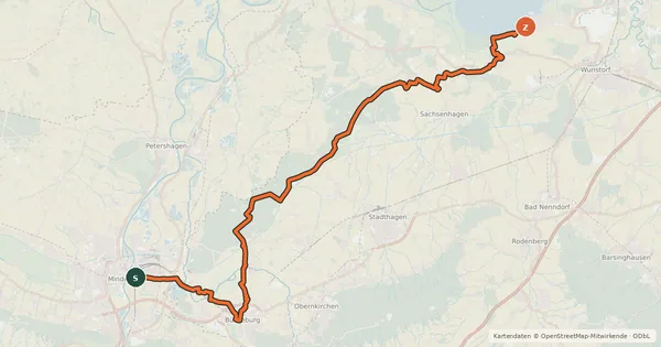 Kartenübersicht der Radroute Schaumburger Land - Fürstenroute
