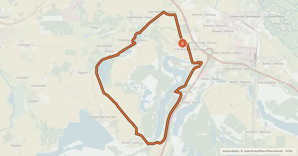 Kartenübersicht der Radroute Schellentenweg