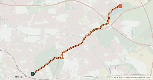 Kartenübersicht der Radroute Schiffgraben