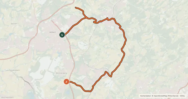 Kartenübersicht der Radroute Schleife Langenberg