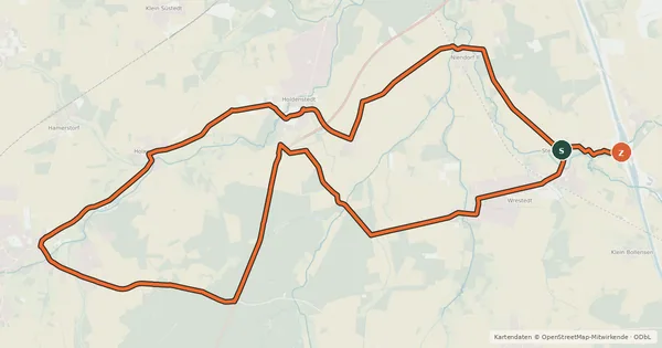 Kartenübersicht der Radroute Schleusentour