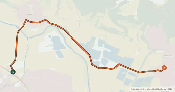 Kartenübersicht der Radroute Schlösser-Radrundtour