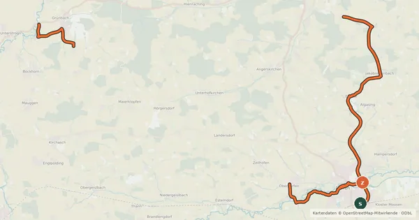 Kartenübersicht der Radroute Schlössertour