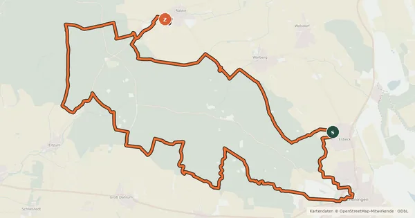 Kartenübersicht der Radroute Schloss Schöningen