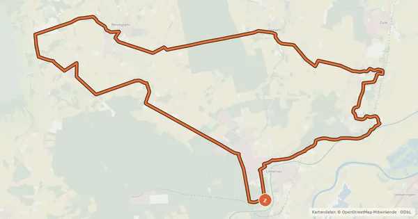 Kartenübersicht der Radroute Schlucht und Heide rund um Liebenau