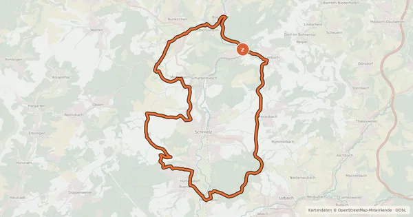 Kartenübersicht der Radroute Schmelzer Runde