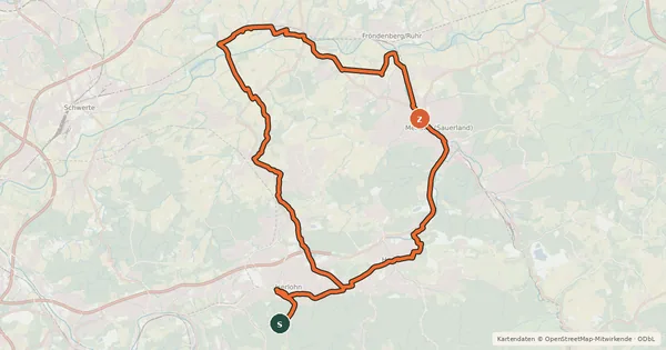 Kartenübersicht der Radroute Schmetterlingsroute