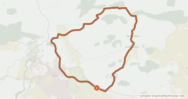 Kartenübersicht der Radroute Schmidbach - Runde