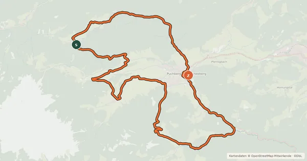 Kartenübersicht der Radroute Schneebergstrecke