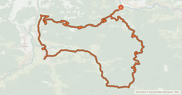 Kartenübersicht der Radroute Schobersteinrunde