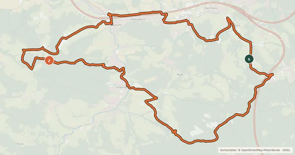 Kartenübersicht der Radroute Schoderlehstrecke