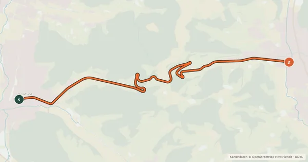 Kartenübersicht der Radroute Schöftland-Unterkulm