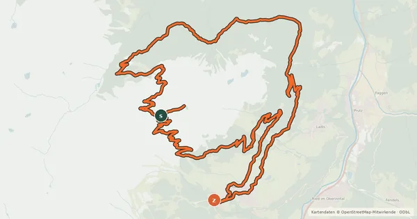 Kartenübersicht der Radroute Schönjoch Tour