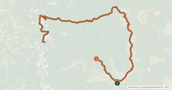 Kartenübersicht der Radroute Schönmünzach-Tour