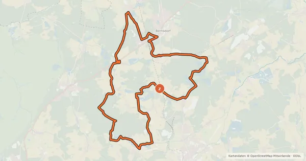 Kartenübersicht der Radroute Schönteichenrundweg