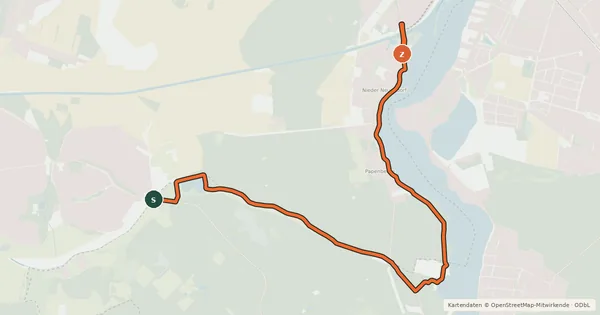 Kartenübersicht der Radroute Schönwalde (1) - Hennigsdorf (16)