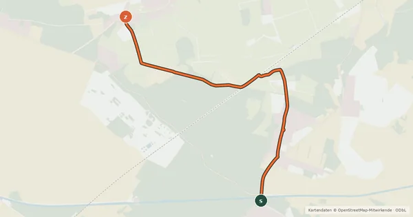 Kartenübersicht der Radroute Schönwalde (2) - Wansdorf (3)