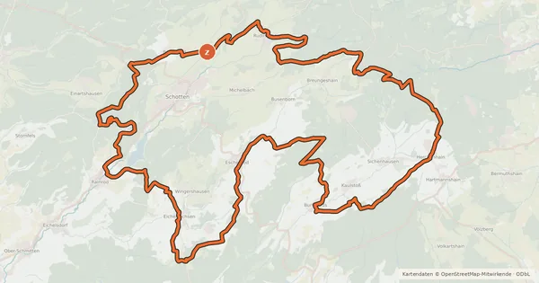 Kartenübersicht der Radroute Schottener Runde 4