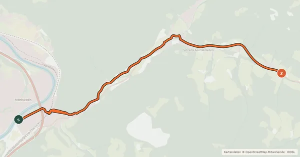 Kartenübersicht der Radroute Schremser Radweg