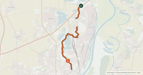 Kartenübersicht der Radroute Schroteradweg