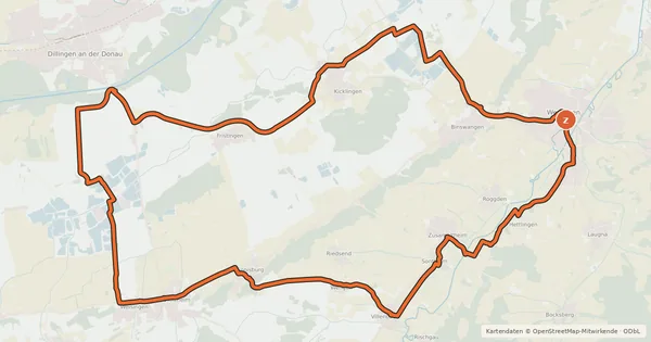 Kartenübersicht der Radroute Schwäbisches Seenland – Route 6