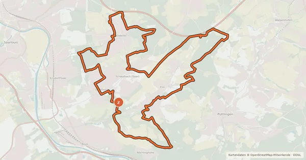 Kartenübersicht der Radroute Schwalbacher Runde