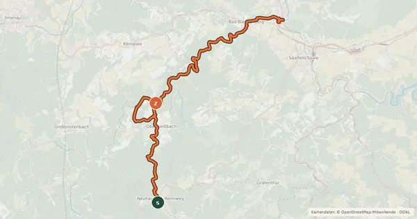 Kartenübersicht der Radroute Schwarzatalradweg
