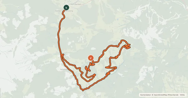 Kartenübersicht der Radroute Schwarzenbachtal Runde
