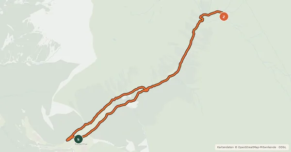 Kartenübersicht der Radroute Schweinfurter Hütte
