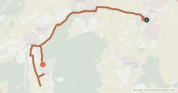Kartenübersicht der Radroute Schwingbach-Radweg