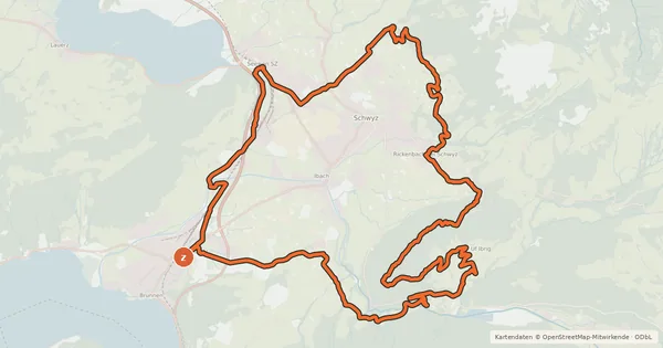 Kartenübersicht der Radroute Schwyzer Tour