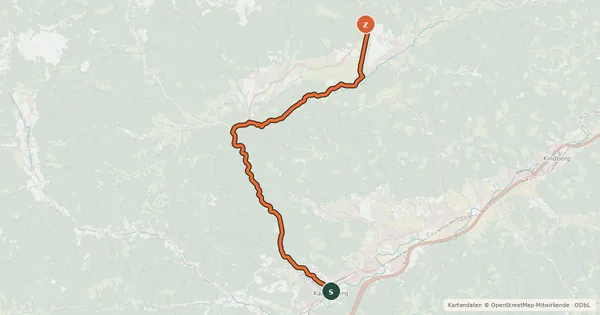 Kartenübersicht der Radroute Seebergradweg
