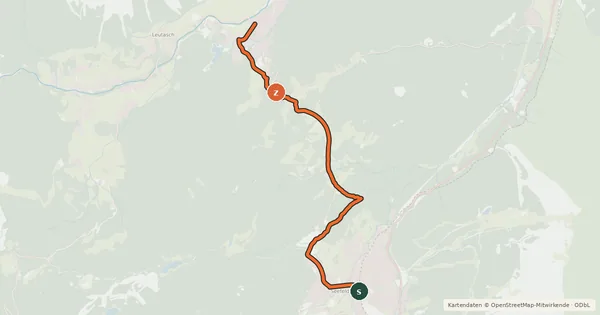 Kartenübersicht der Radroute Seefeld - Leutasch