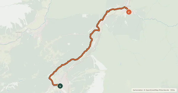 Kartenübersicht der Radroute Seefeld - Scharnitz