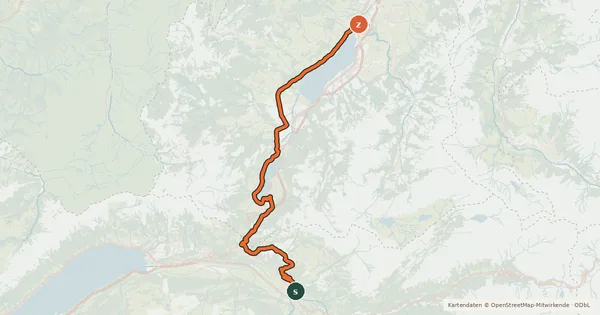 Kartenübersicht der Radroute Seen-Route