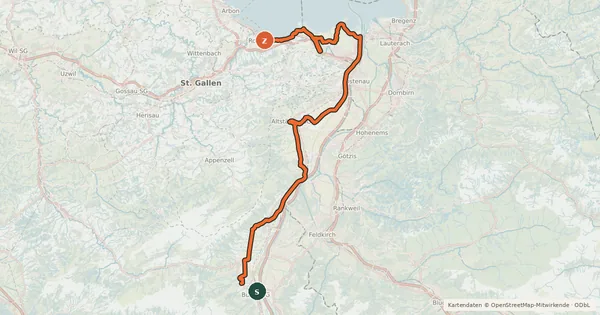Kartenübersicht der Radroute Seen-Route