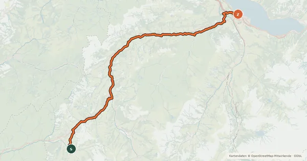 Kartenübersicht der Radroute Seen-Route