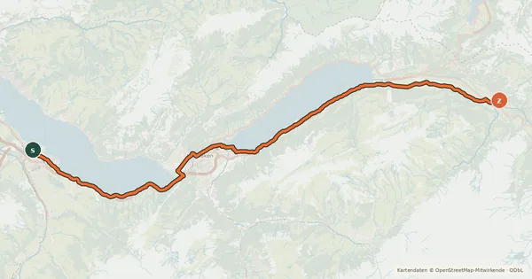 Kartenübersicht der Radroute Seen-Route
