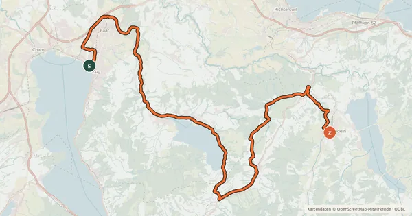 Kartenübersicht der Radroute Seen-Route