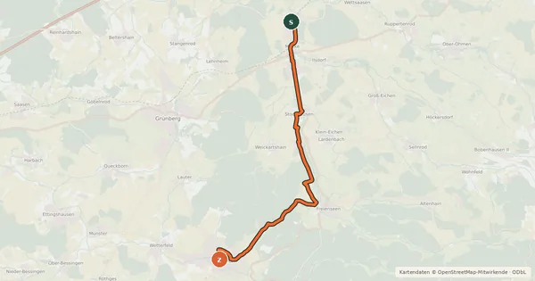 Kartenübersicht der Radroute Seenbach-Tour
